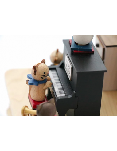 Boite A Musique Bois Chat Piano