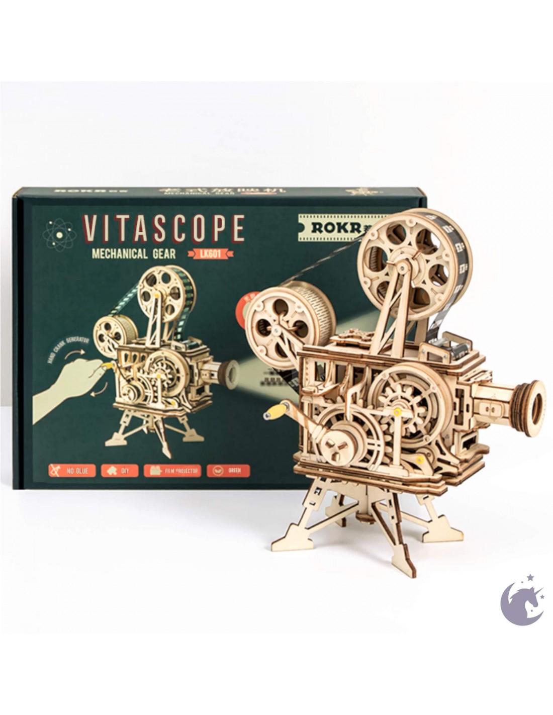 Construction de modèles Puzzle en Bois avec découpe au Laser 3D Robotime Mechanical Vitascope Kit Jeux de Bricolage en Bois pour Enfants et Adolescents 
